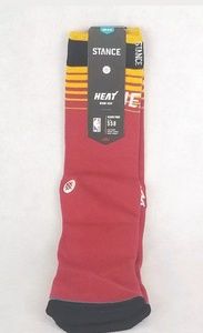 STANCE MIAMI HEAT RED ARENA LOGO CREW SOCKS